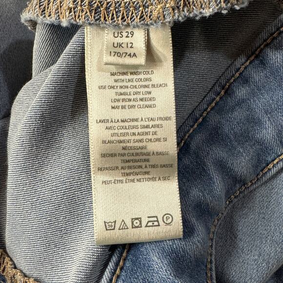 Free People SZ 29 Jeans Just Float on Flare Hi-Rise Stretch Frayed We The Free - Picture 9 of 10